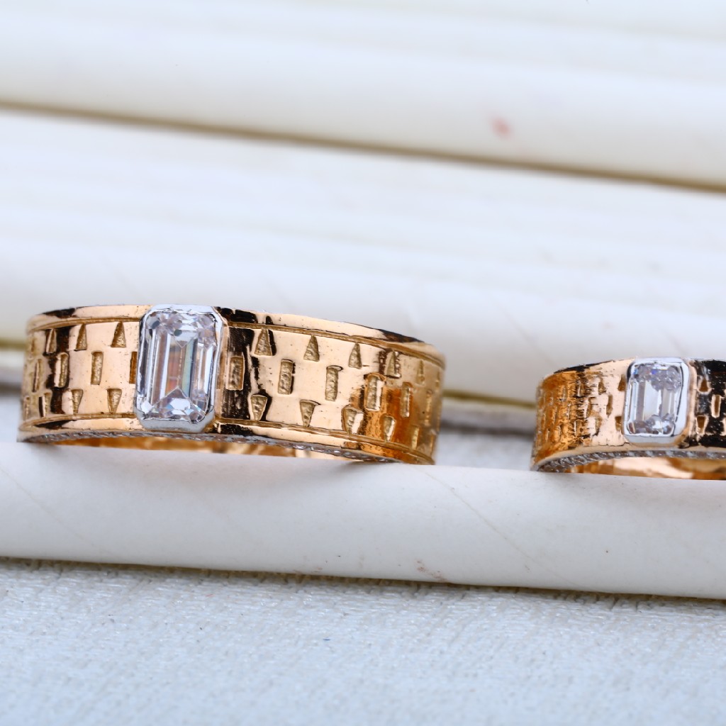 Rose Gold Engagement Designer 18K Couple Ring-RCR13