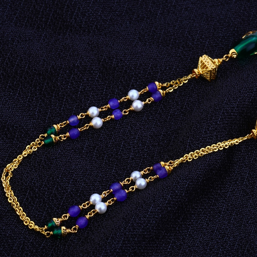 Ladies 916 Gold Designer Colouring Chain Mala -AC71