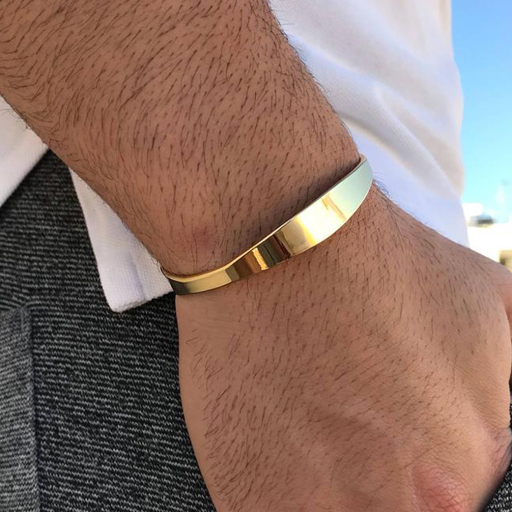 white gold men's cuff bracelets