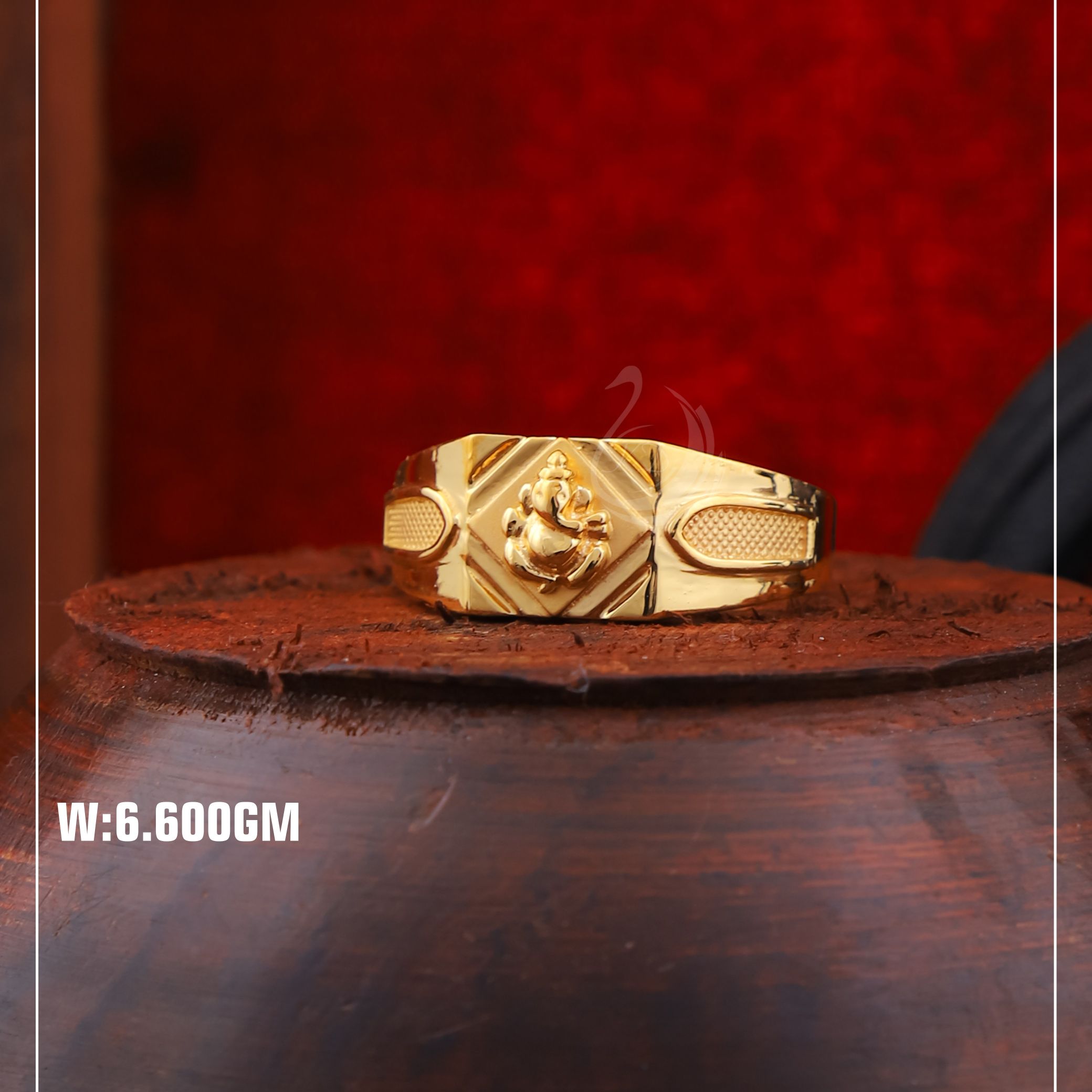 916 Gold Trending Ganesh Design Ring PJR01
