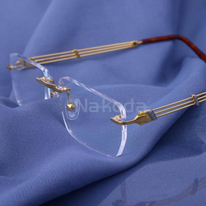 18KT Gold CZ Mens Designer Spectacle S28