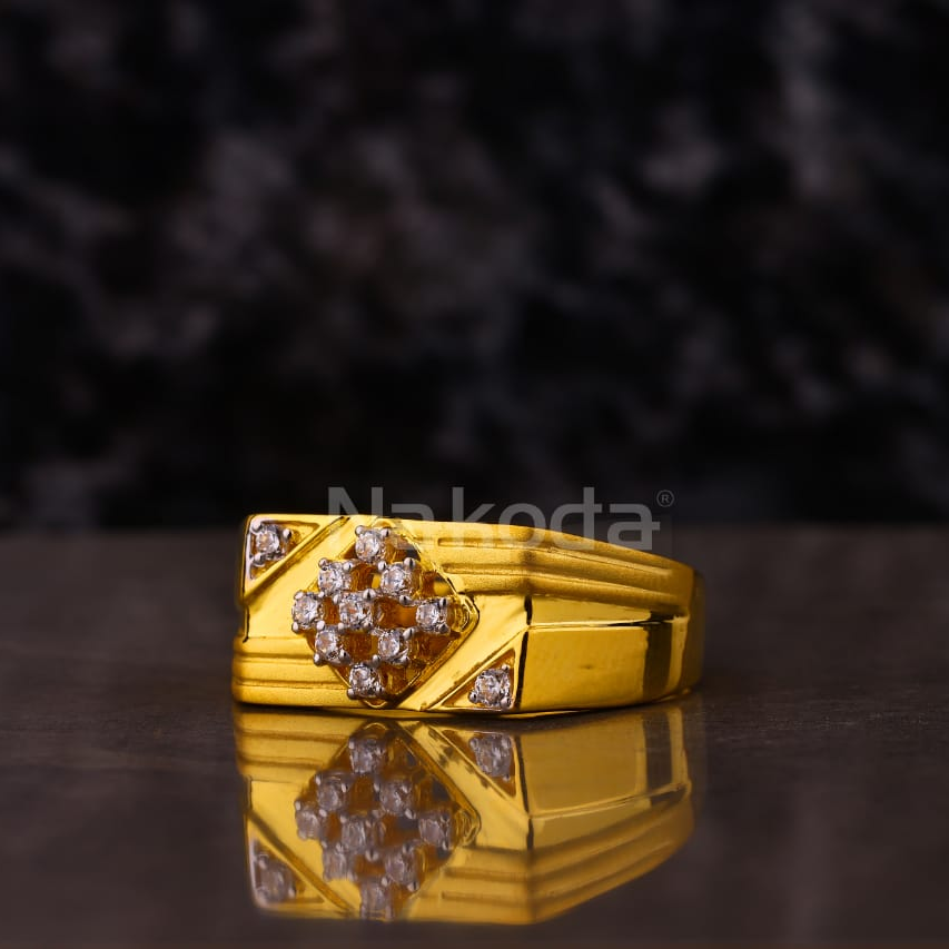 916 Gold CZ Men's Fancy Ring MR856
