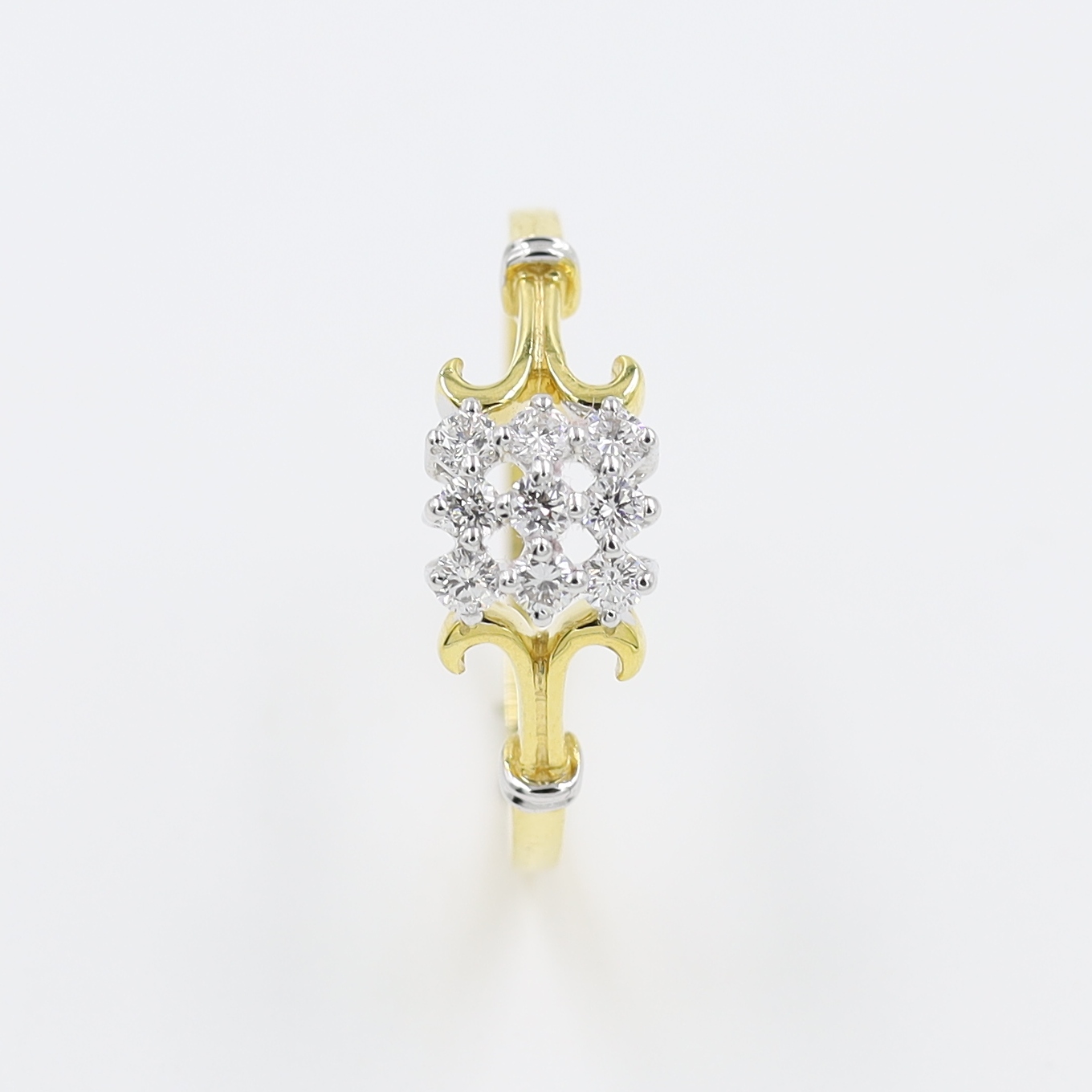 14kt Yellow Gold Delicate Natural Diamond Ring with some Rodiam Work