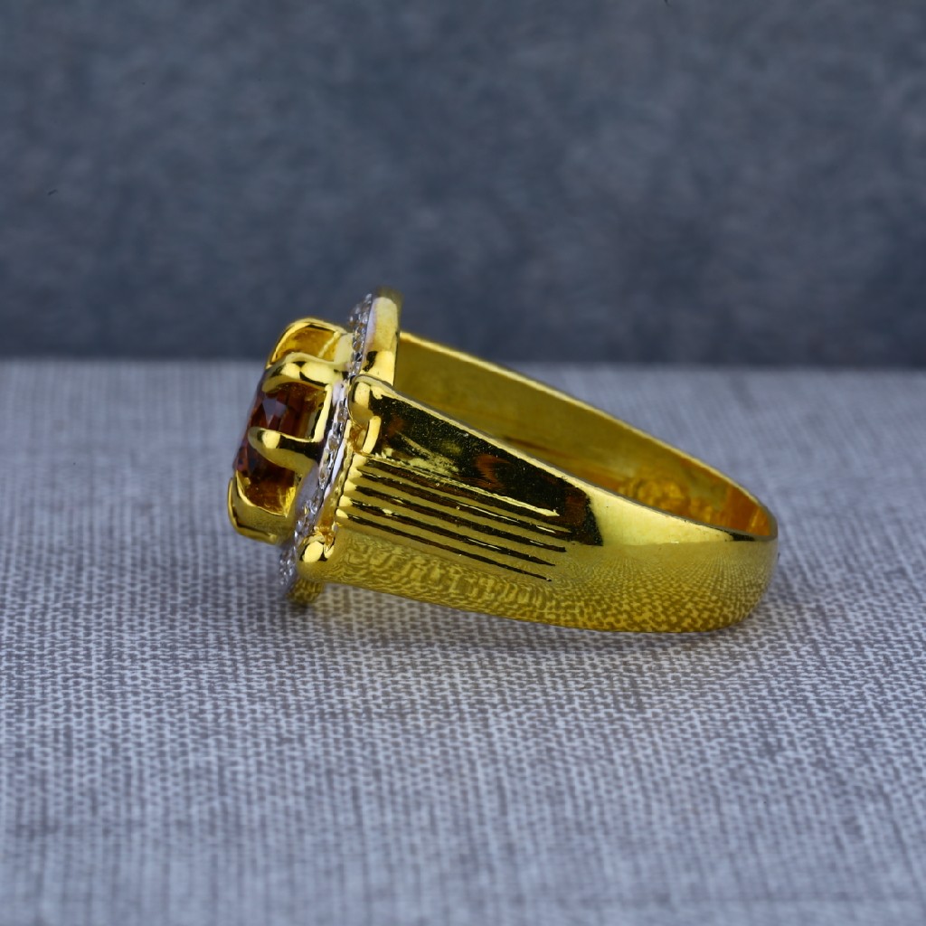 Exclusive 22ct Mens Solitaire Desinger Gold Ring-MSR37