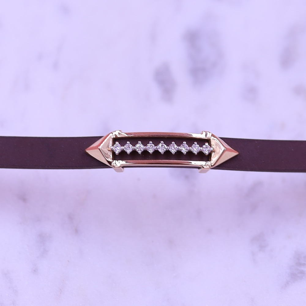 stunning diamond Leather bracelet