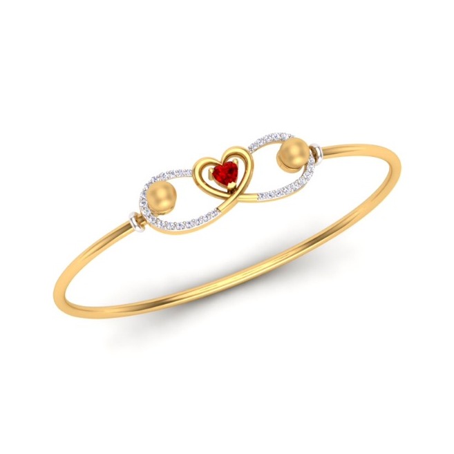 916 Gold CZ Heart Design Bracelet SO-B005