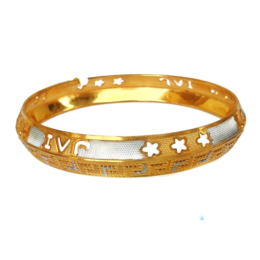 One gram gold forming cnc machine cut gents kada bracelet mga - bre0001