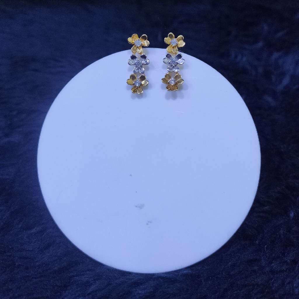Buy quality 22KT/916 Yellow Gold Drop Flower Earrings For Women in ...