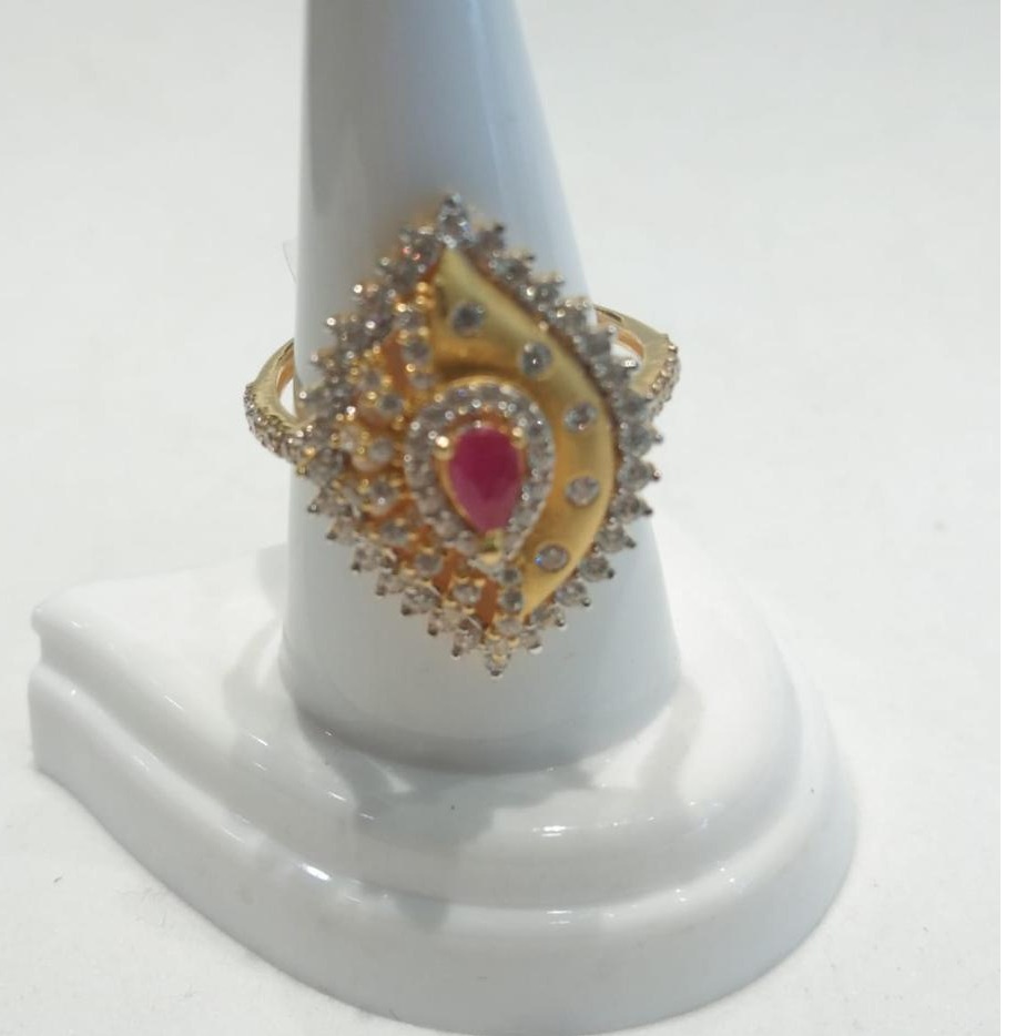 916 Gold Kundan Design Hallmark Ring 