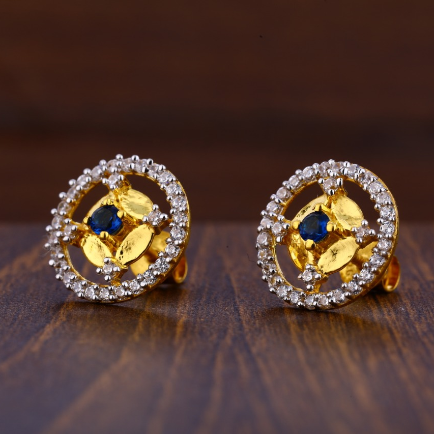 916 Gold Hallmark Fancy Ladies Tops Earrings LTE210