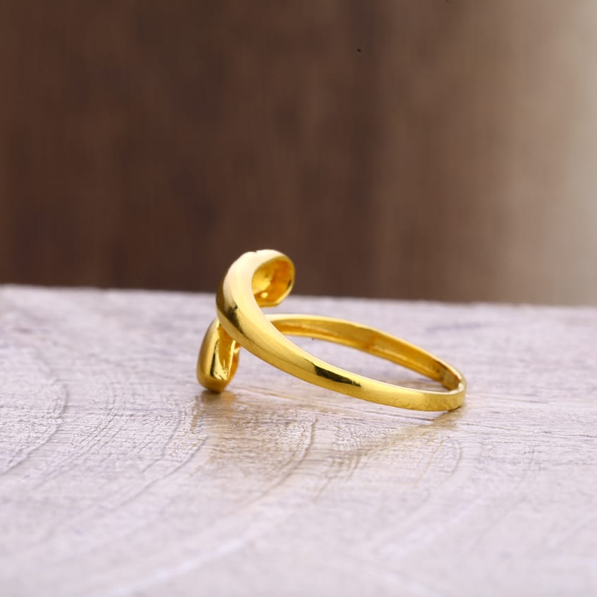 22KT Gold Designer Ladies Plain Ring LPR319