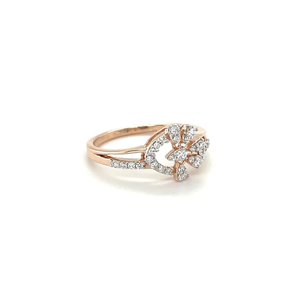 Diamond blüte ring in 14k rose gold and vvs ef quality