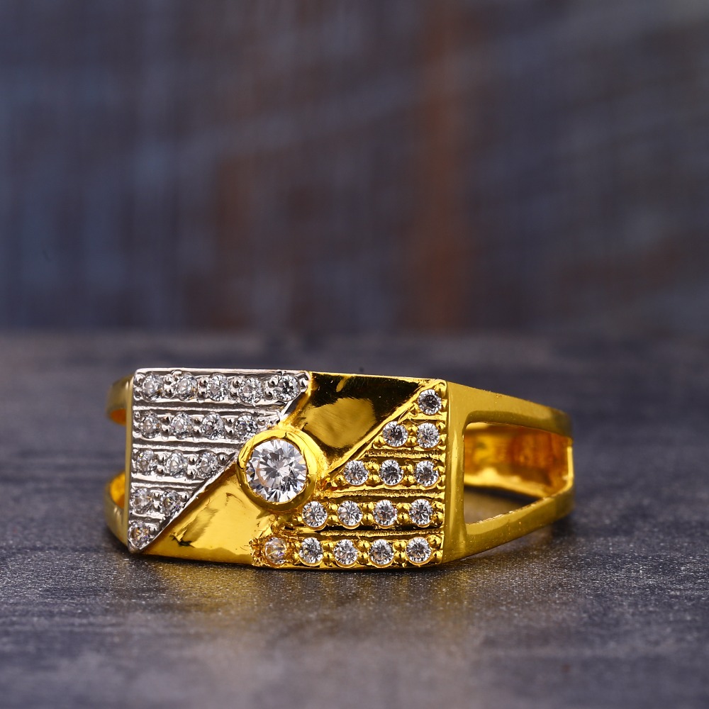 916 Gold stylish CZ Gentlemen's Ring MR751