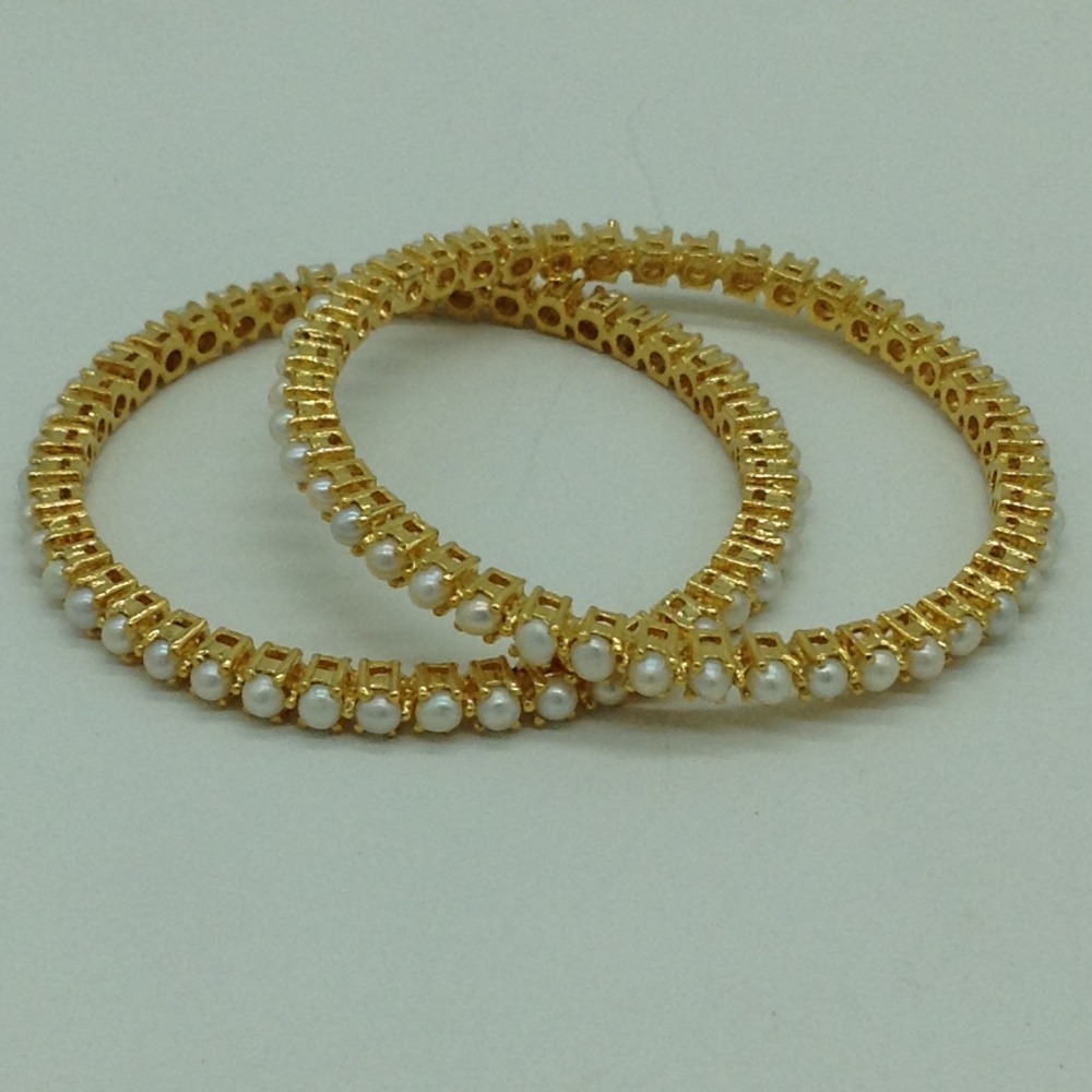 Freshwater White Button Pearls Bangles JBG0292