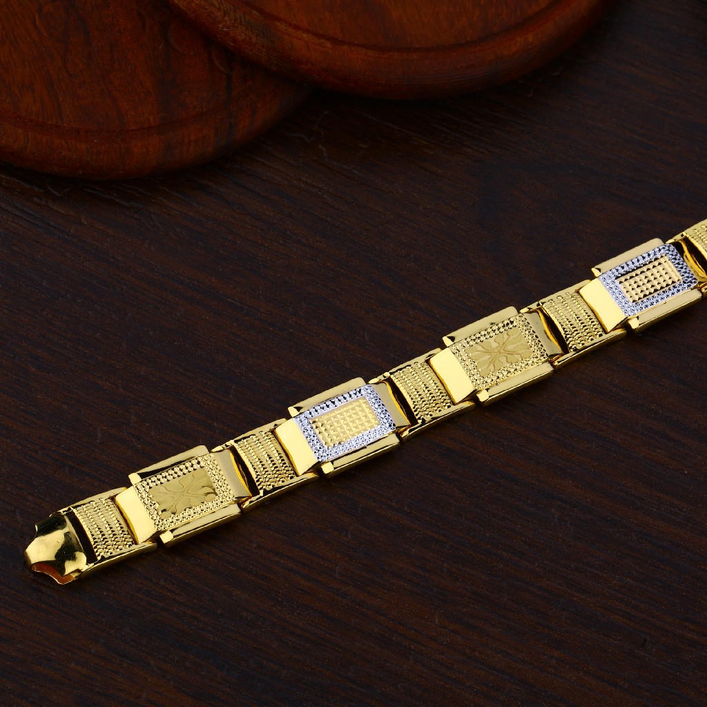 Mens Gold Cz Plain Bracelet-MPB75