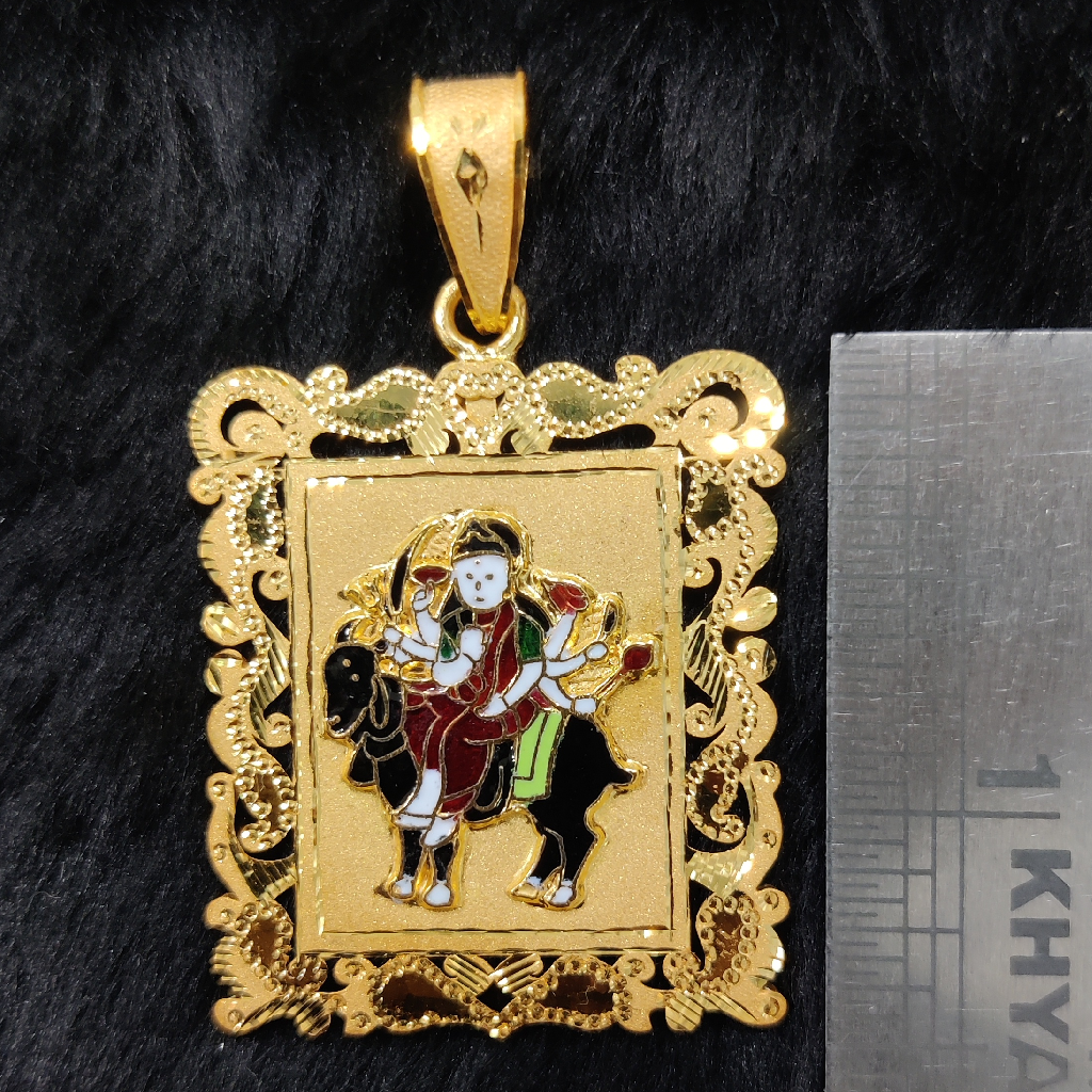 916 Gold Fancy Meladi Maa Minakari Pendant