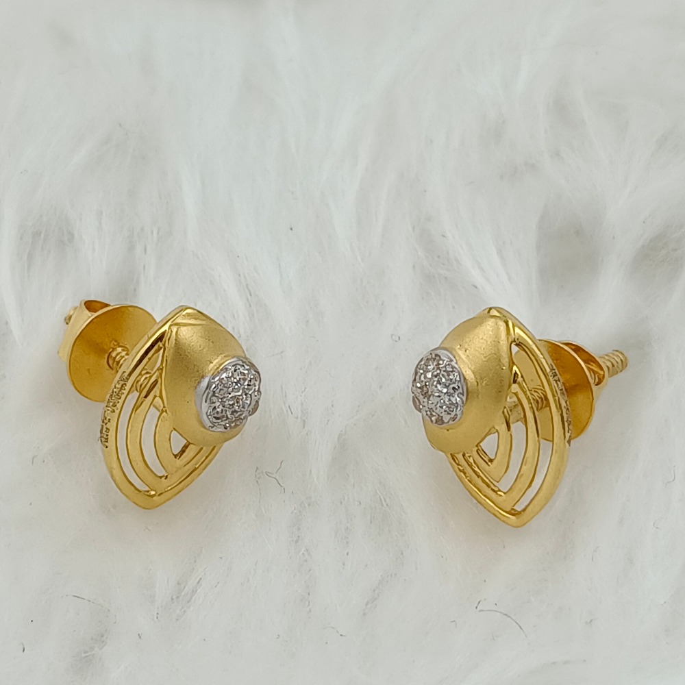 22k Yellow Gold Stud Earrings Handmade Yellow Gold Earrings, Indian Design  Multi Color Meenakari Stud Tops K2148 - Etsy Norway