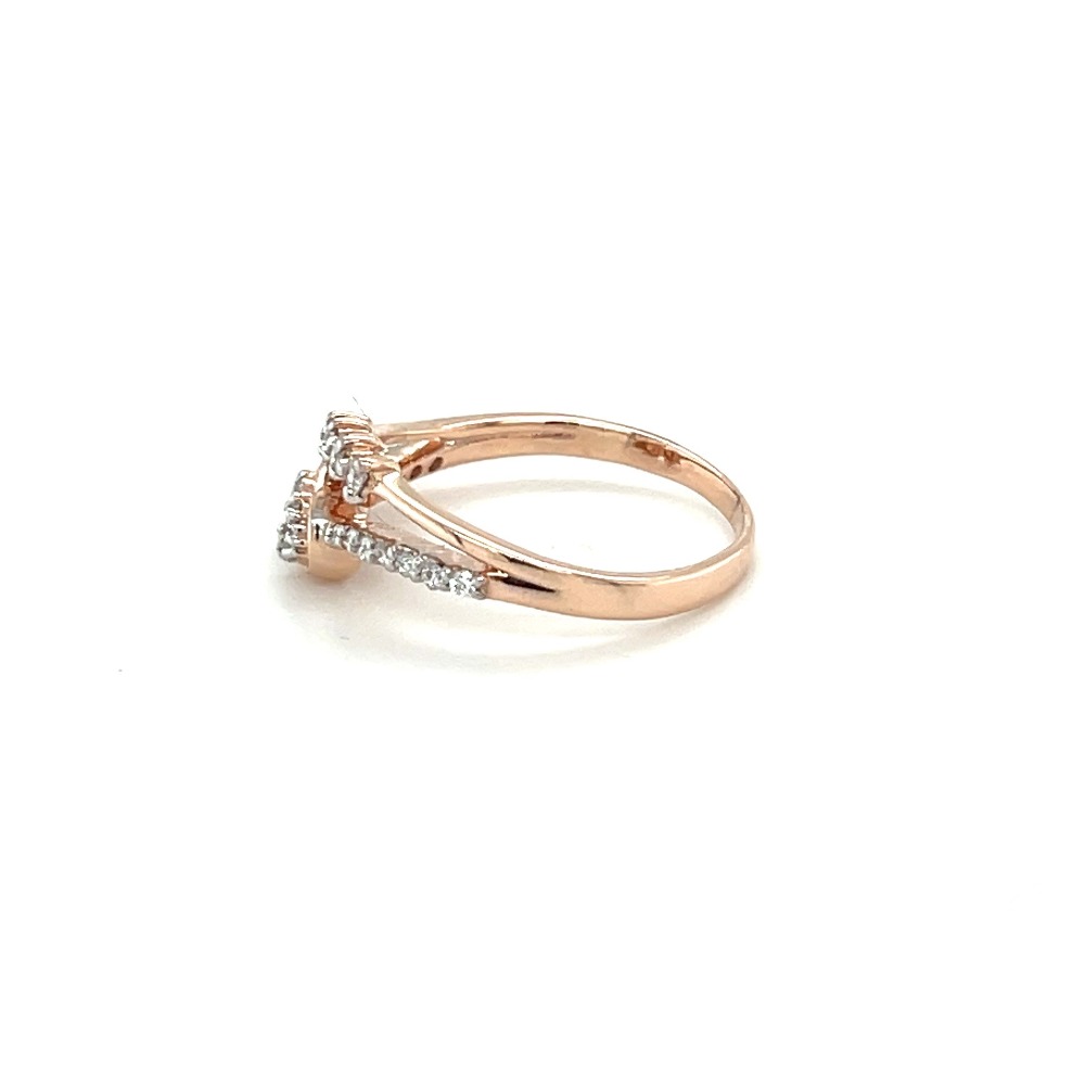 Quatro of Round Diamonds on a Twisted Rose Gold Band Ring