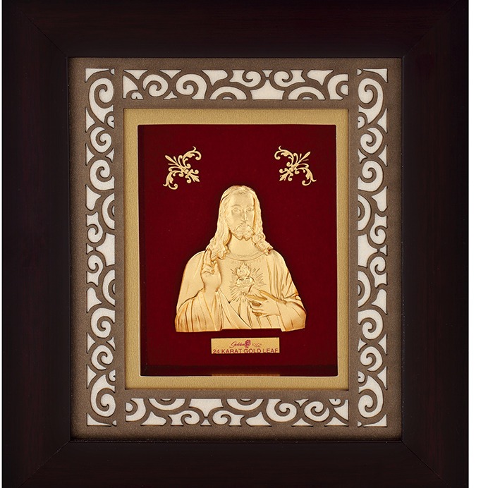 (18.5x21 cm)god jesus  divine photo frame 24 k gold