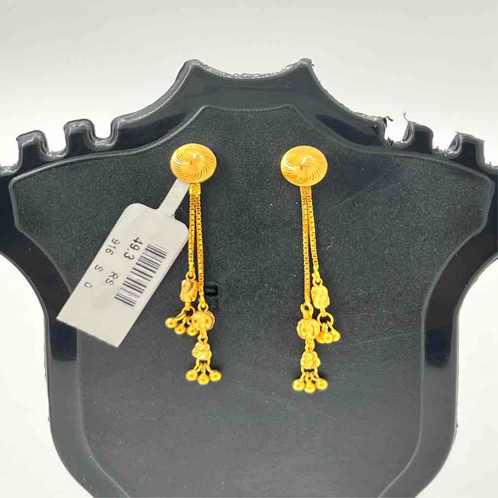 Flipkartcom  Buy DCASE Golden Earrings with latkan balls design Gold  Plating Brass Jhumki Earring Brass Jhumki Earring Online at Best Prices in  India