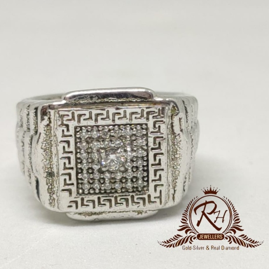 92.5 silver classical gents ring Rh-Gr951