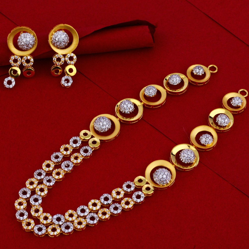 916 Gold CZ Hallmark Classic Necklace Set LN84