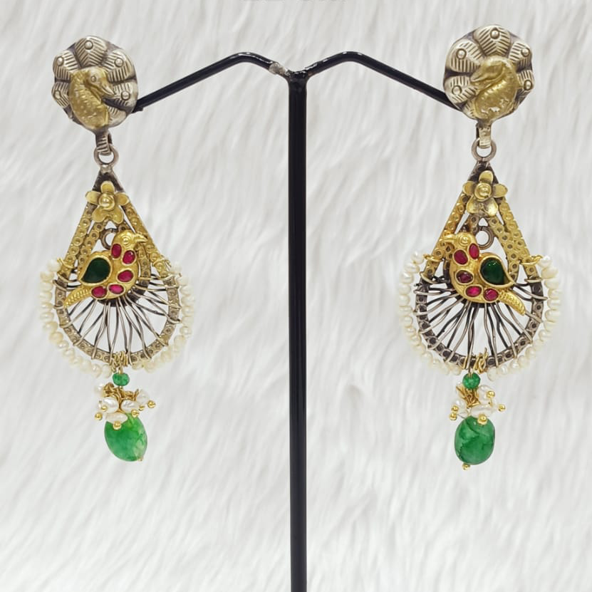 Exclusive And Designer Vintage Silver Fusion Earring