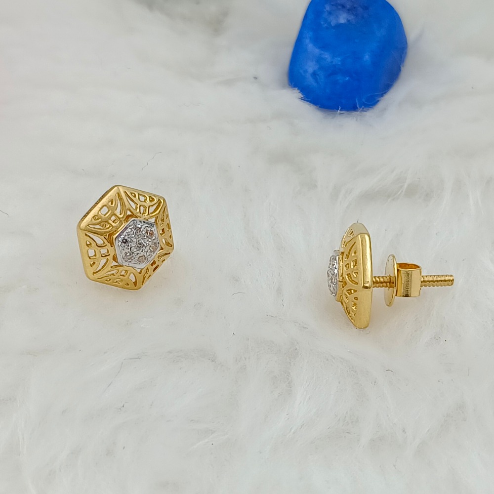 916 Infinity Gold Facet Ball Stud Earrings | 916 Gold | A KIND OOOF