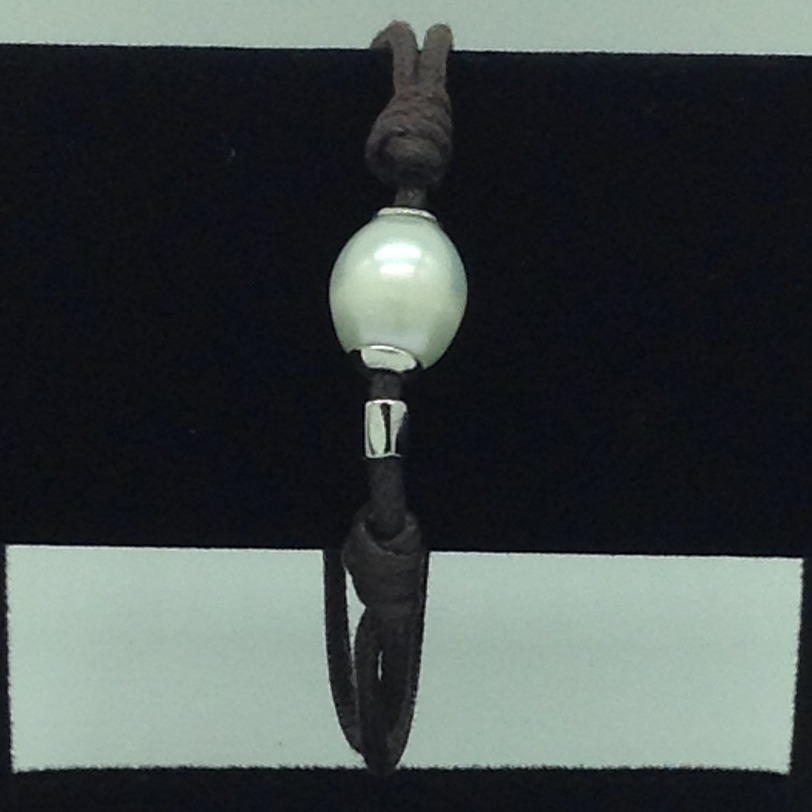White Oval Pearls Thread Bracelet JBG0177