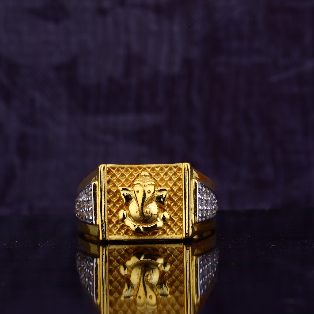 Gold Ganesh Adjustable Kids Ring