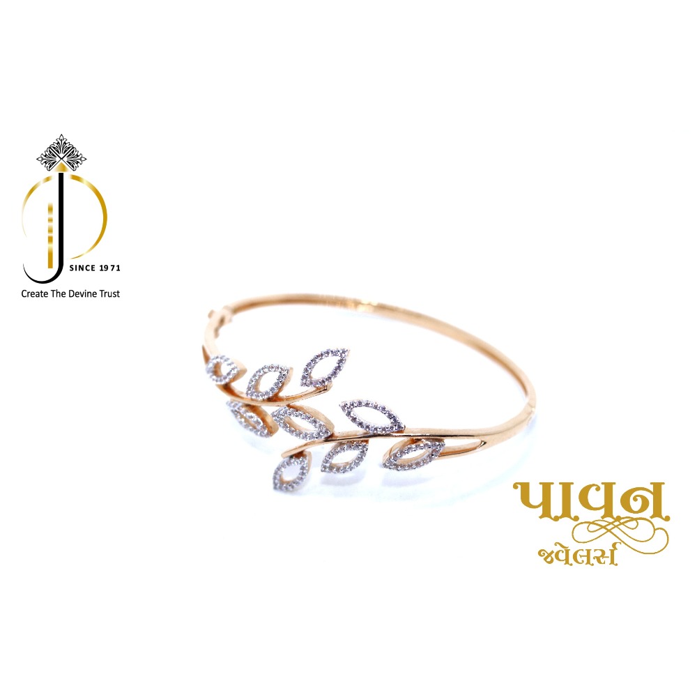 18KT Rose Gold fancy Leaves shape Bangles For Ladies KKG0140