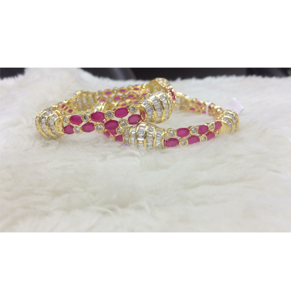 916 gold pink stone bangle rh-b003