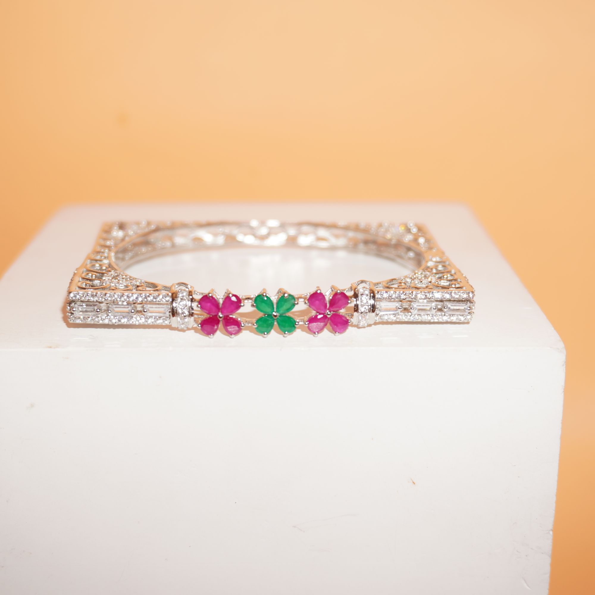 925 Silver Dazzling Colour Stone Kada 121R137