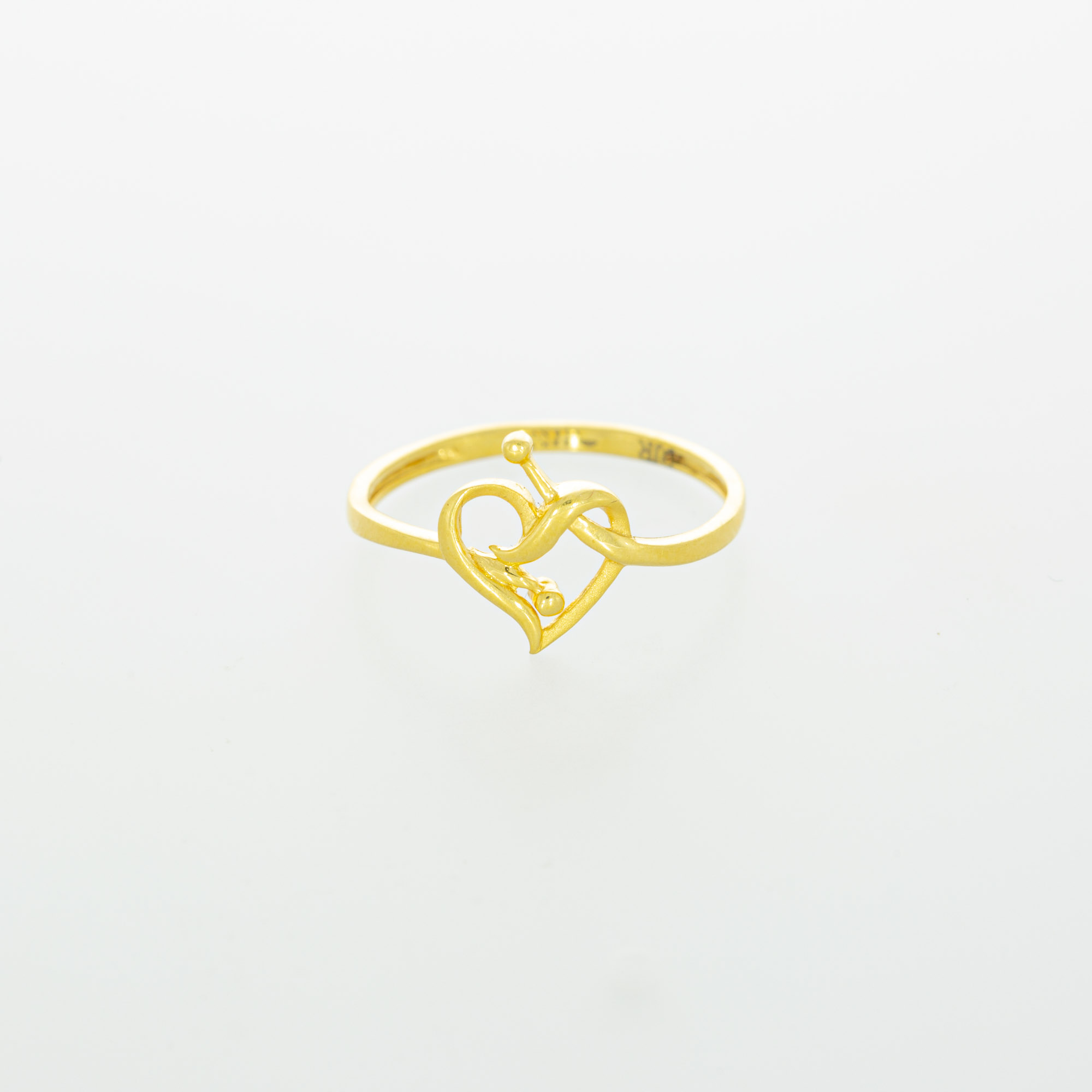 14K Gold Over Silver Accent White Natural Diamond Heart Ring | J.A.P. JEWELS