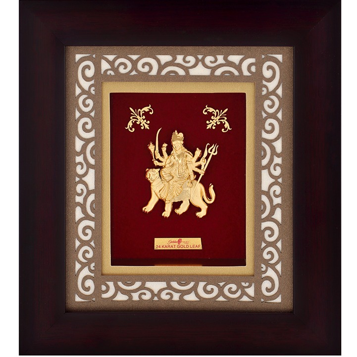 22K Gold Ambe Mata Photo Frame AJ-13