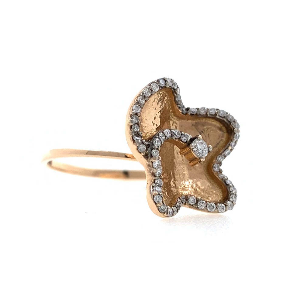 18kt / 750 Rose Gold Butterfly Diamond Ladies Ring 9LR186
