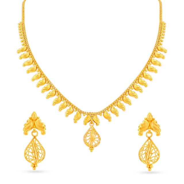 22k Gold Divine Design Necklace Set