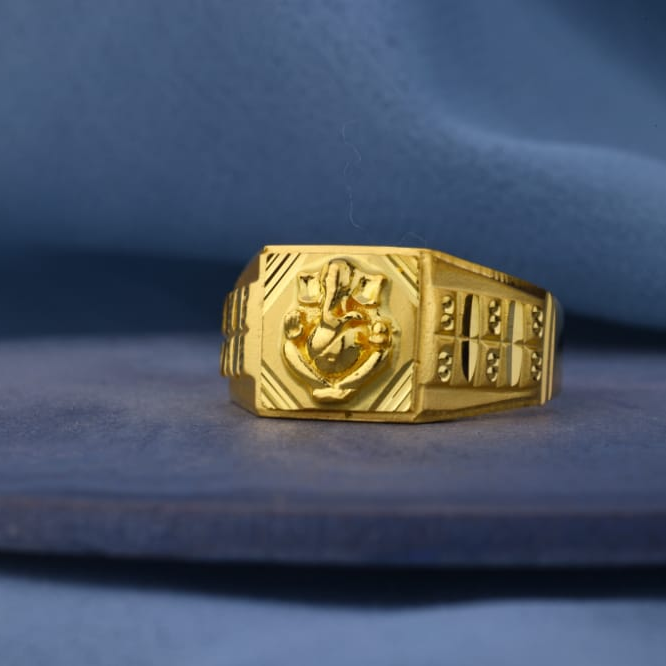 22KT Gold CZ Hallmark Classic Mens Plain Ring MPR215