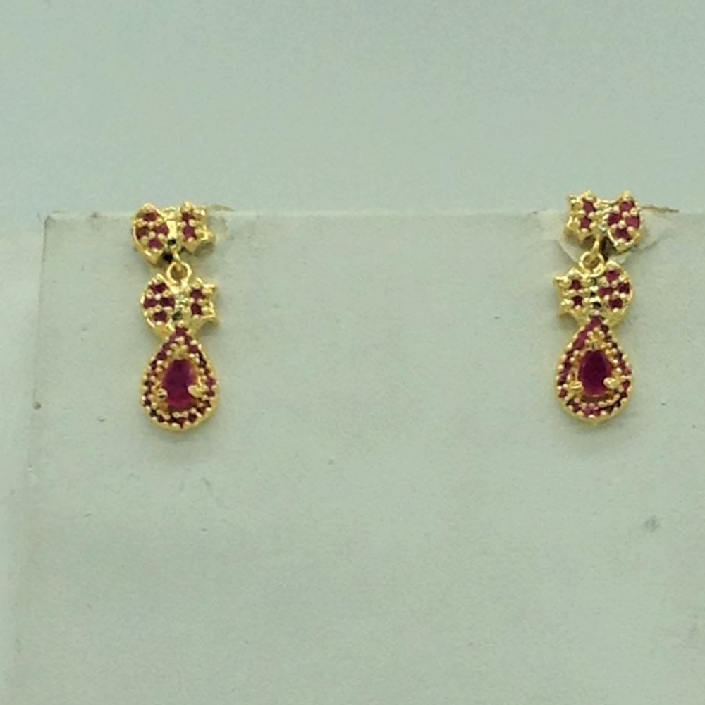 Red cz stones necklace set jnc0176