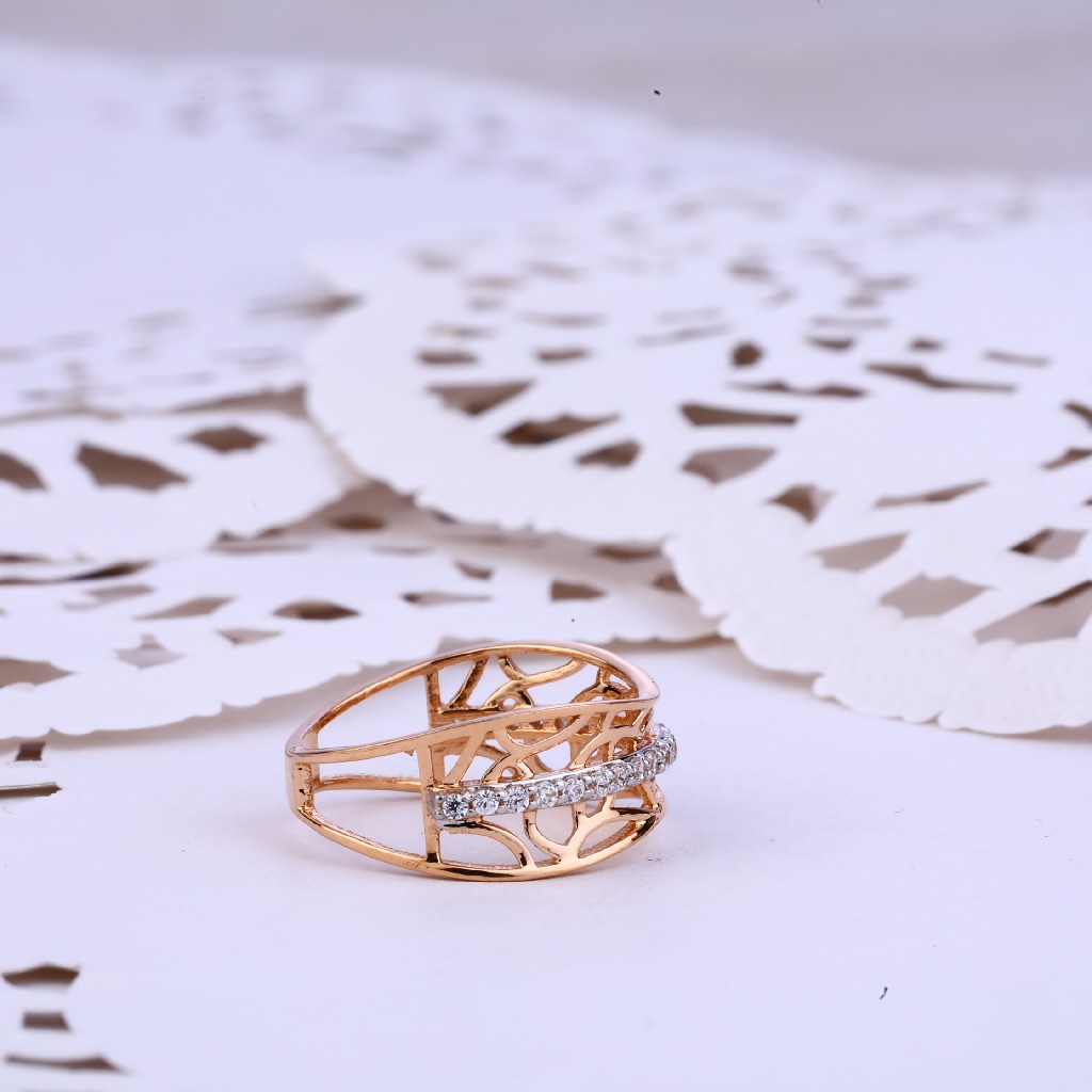 Ladies 18K Rose Gold Delicate Ring-RLR361