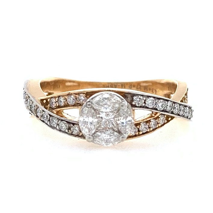 Buy 18KT Rose Gold and Diamond Solitaire Diamond Ring Online | ORRA