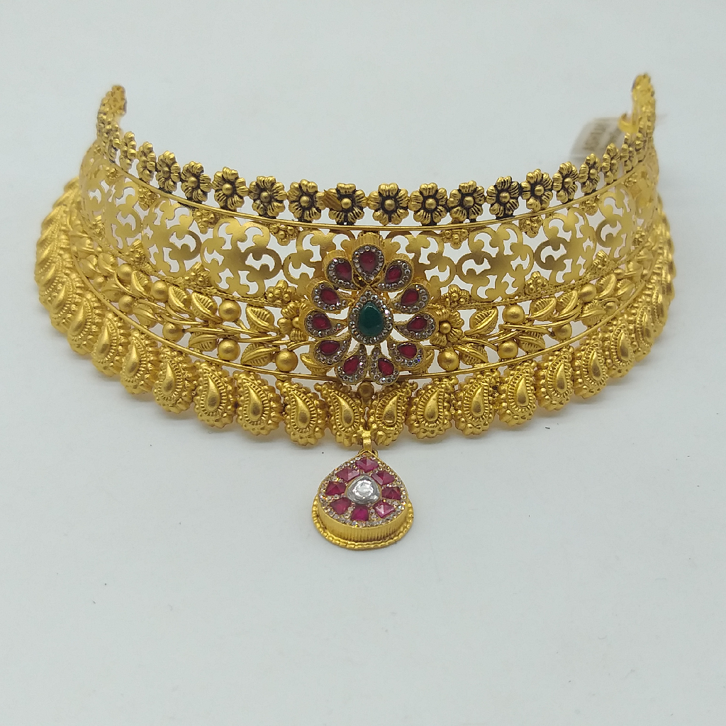 916 Gold Designer Choker Set