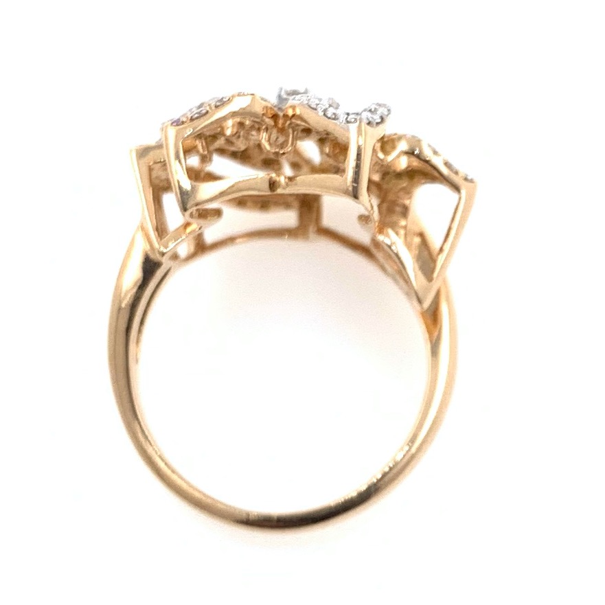 18kt / 750 rose gold micro set party diamond ring 8lr181