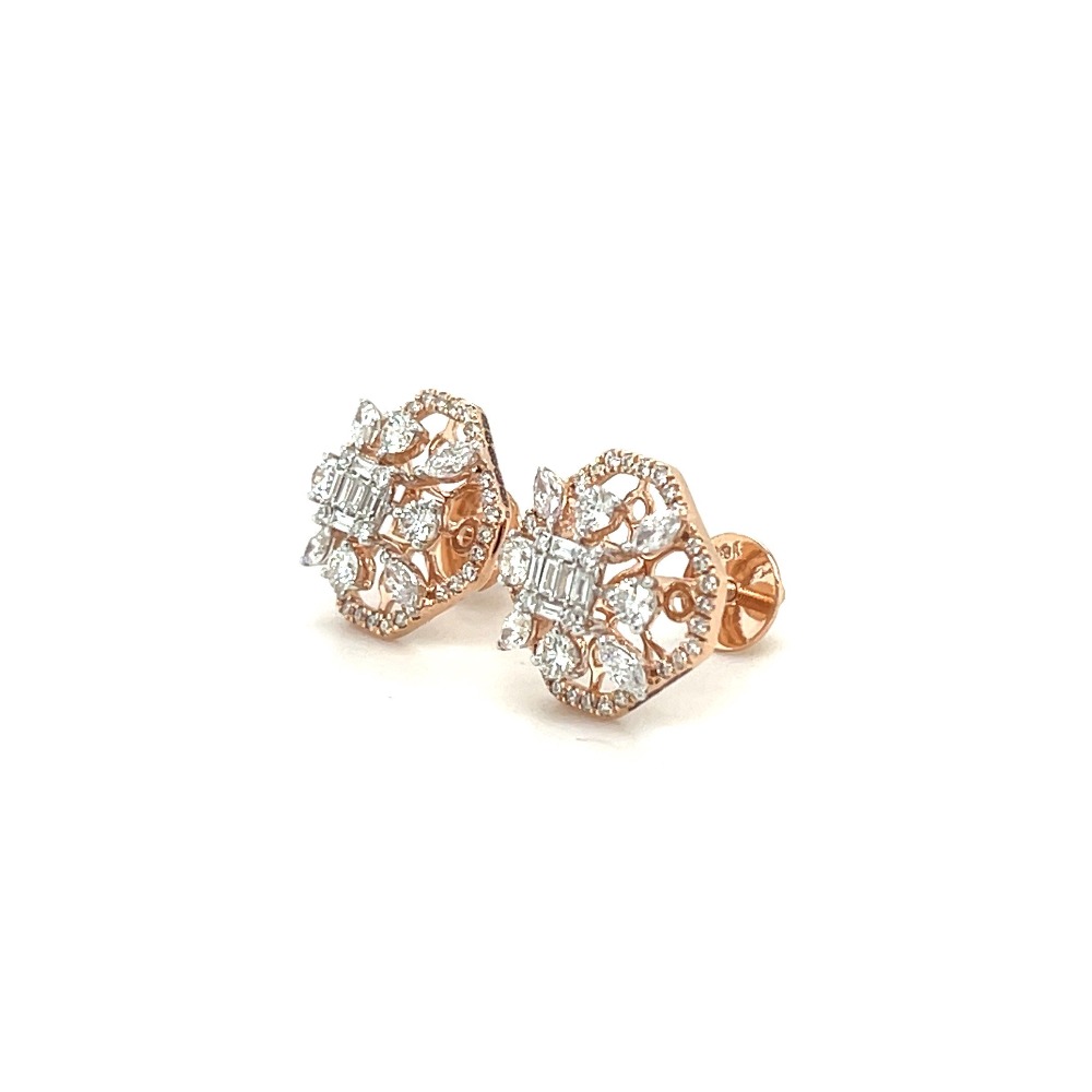 hagging natural diamond gold earrings VSGH diamond earrings with 18kt gold