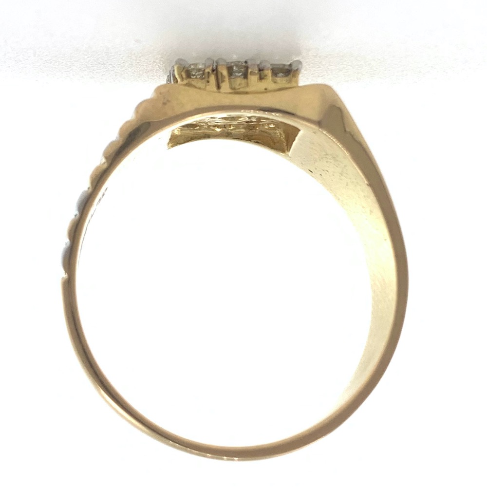 18kt yellow gold classic handmade everyday diamond gents ring 6gr46