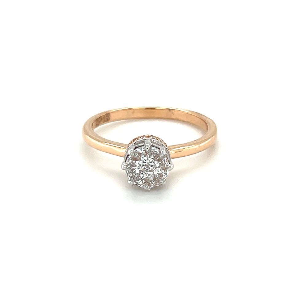 Round Brilliant Eva Diamond Engagement Ring with Band below
