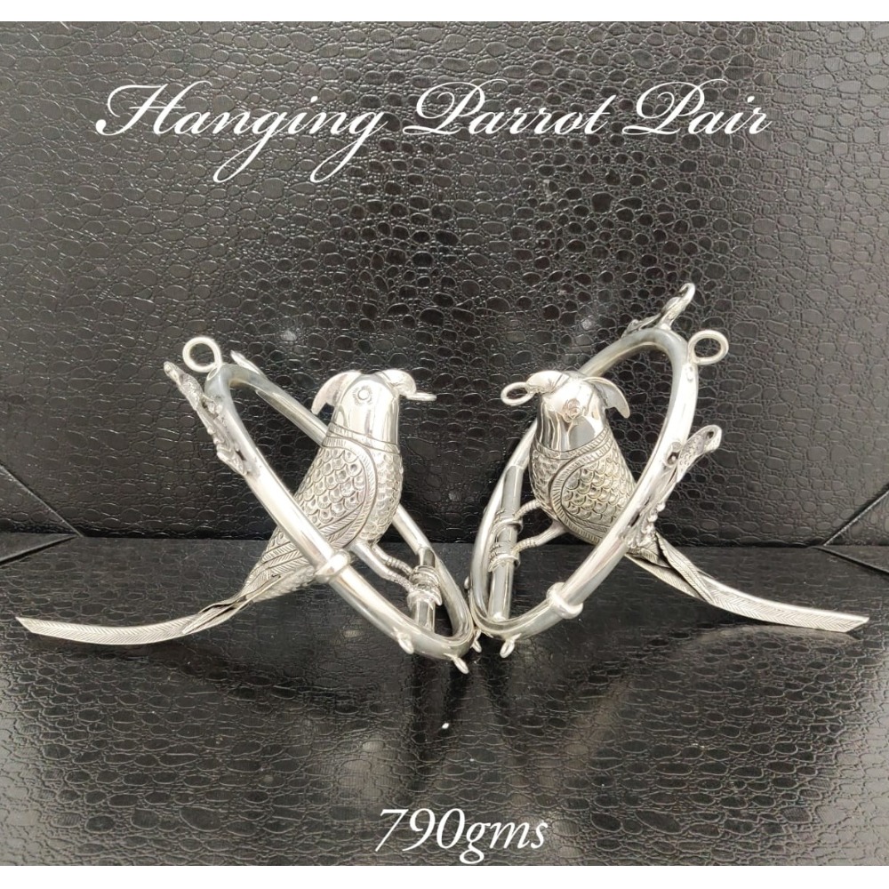925 Pure Silver Hanging Parrot Pair 