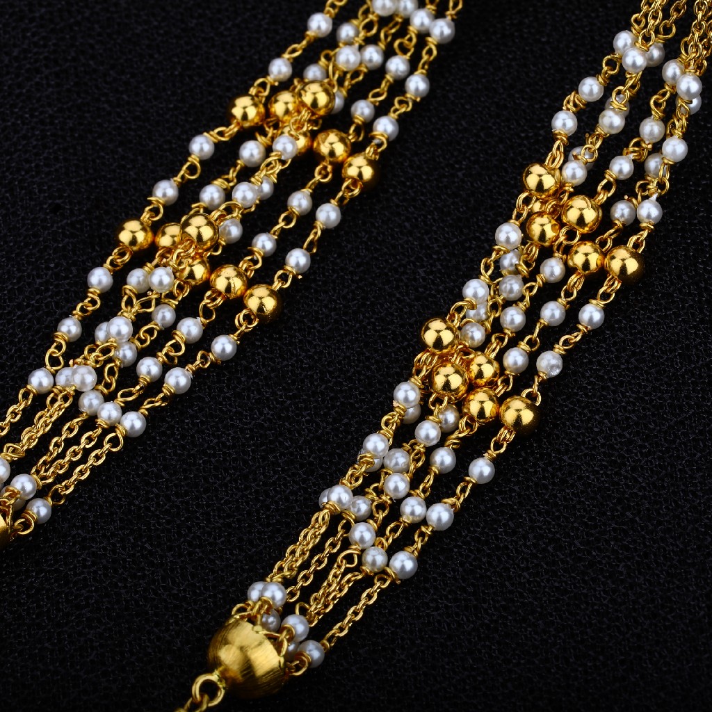 Gold 916 Ladies Moti Mala-AC05