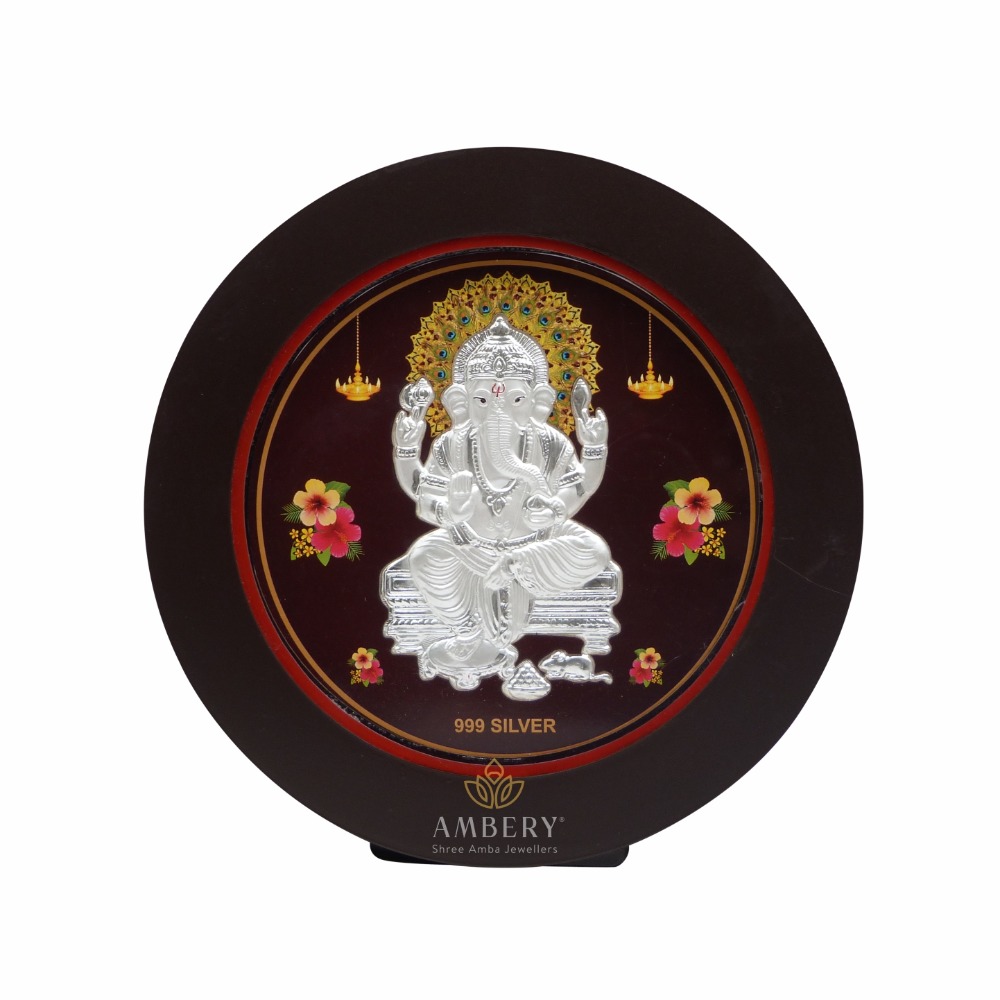 Ganesha Silver Round Shape Frame