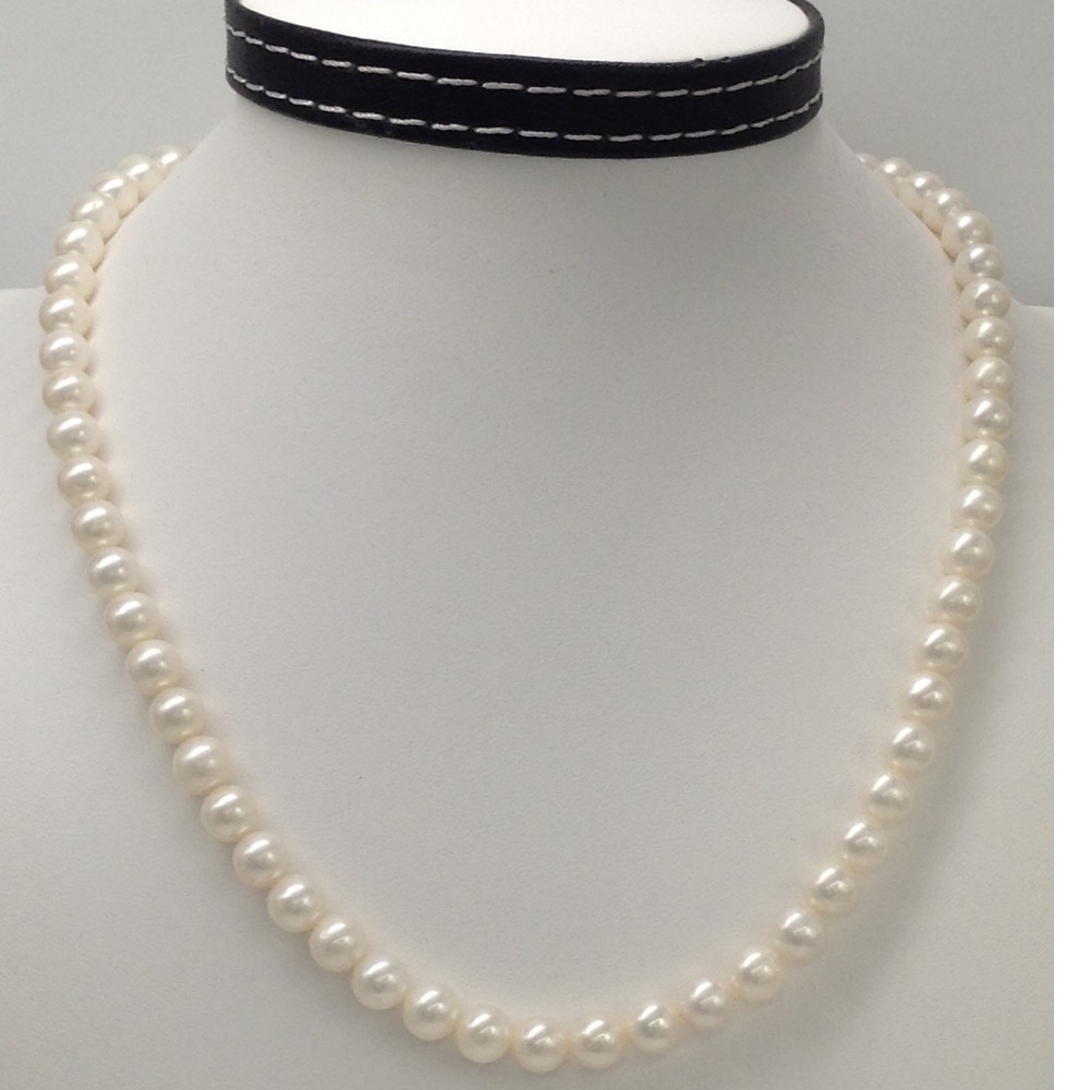 Freshwater round white pearls strand JPM0038